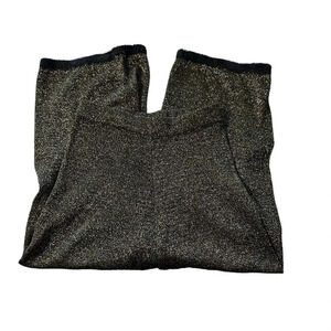 Zara Knit women's size medium wide legged black glitter gold pants